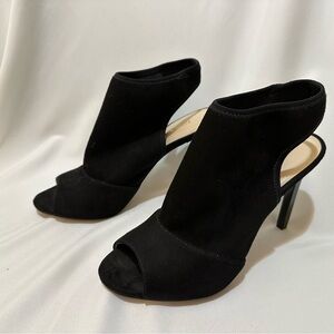 Nine West Black Suede Slingback Heels